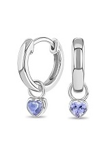beautiful silver cubic zirconia heart June birthstone baby earrings